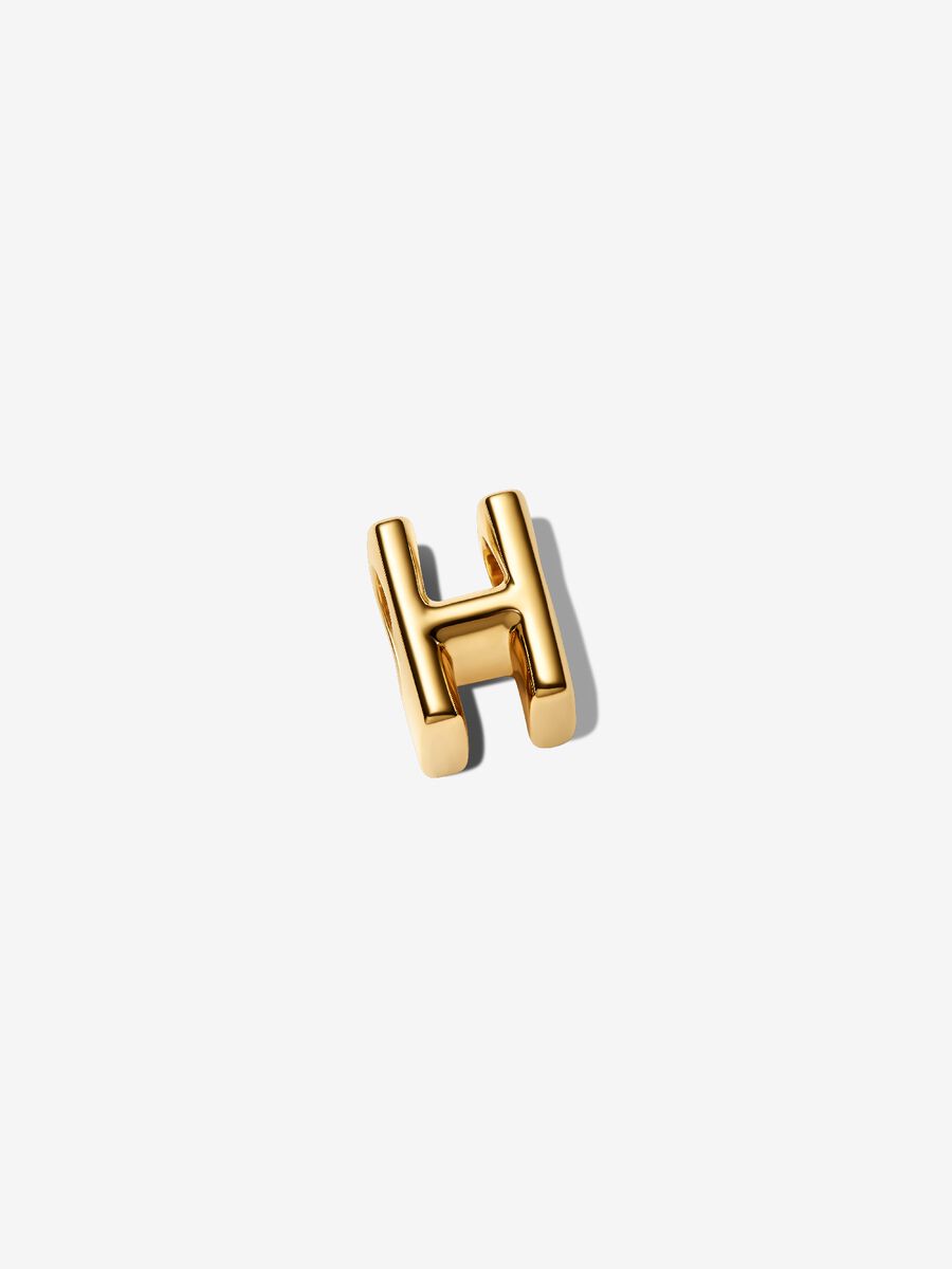 Buchstabe H Alphabet-Mini-Charm 14 Karat Vergoldung