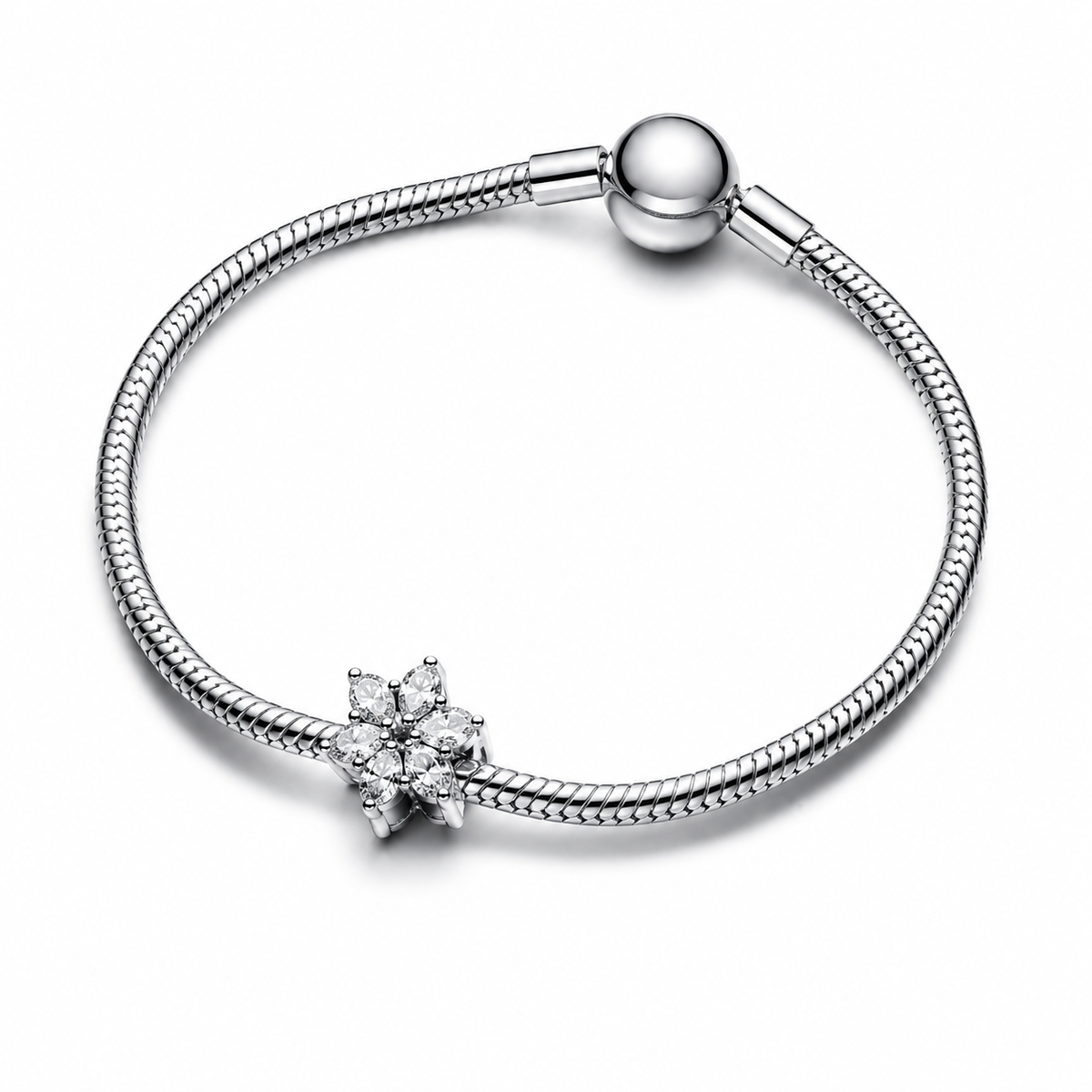 Charm Funkelndes Herbarium Cluster Zirkonia Silber