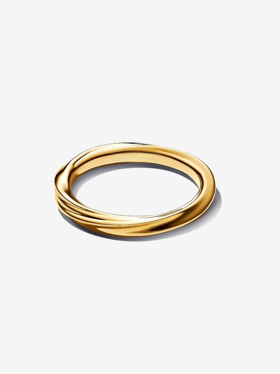 Verdrehter Ring 14 Karat Vergoldung