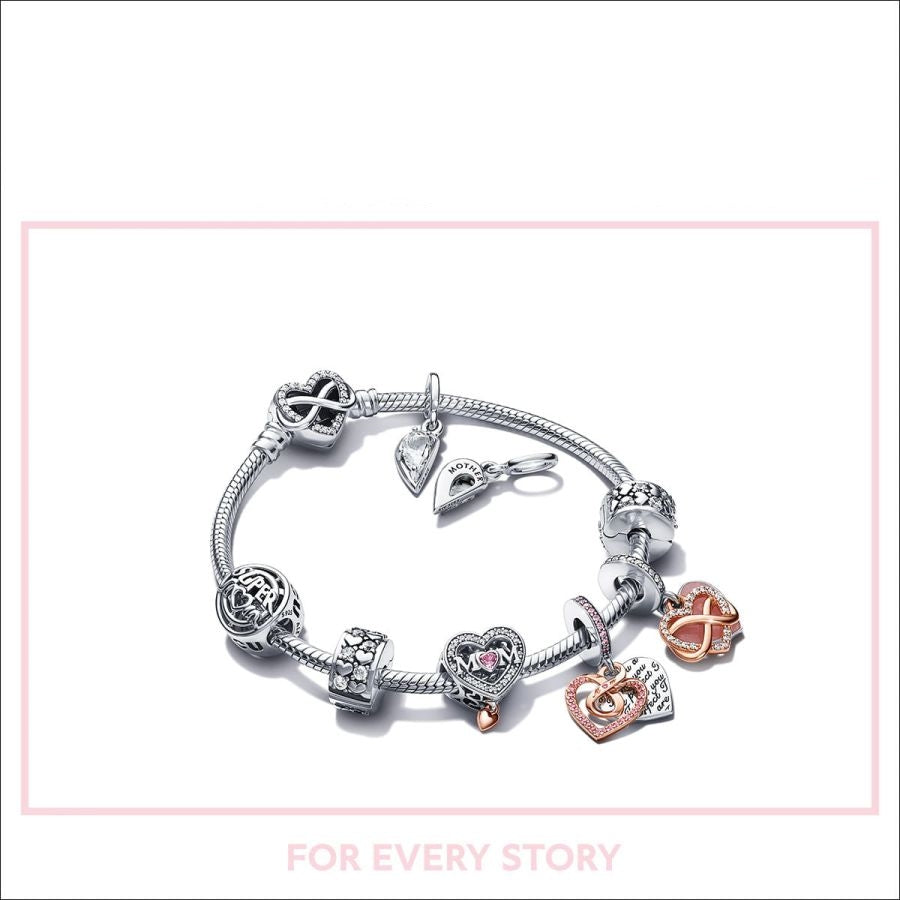 392666C01 Collier-Halskette Funkelnde Unendlichkeits-Herz Silber