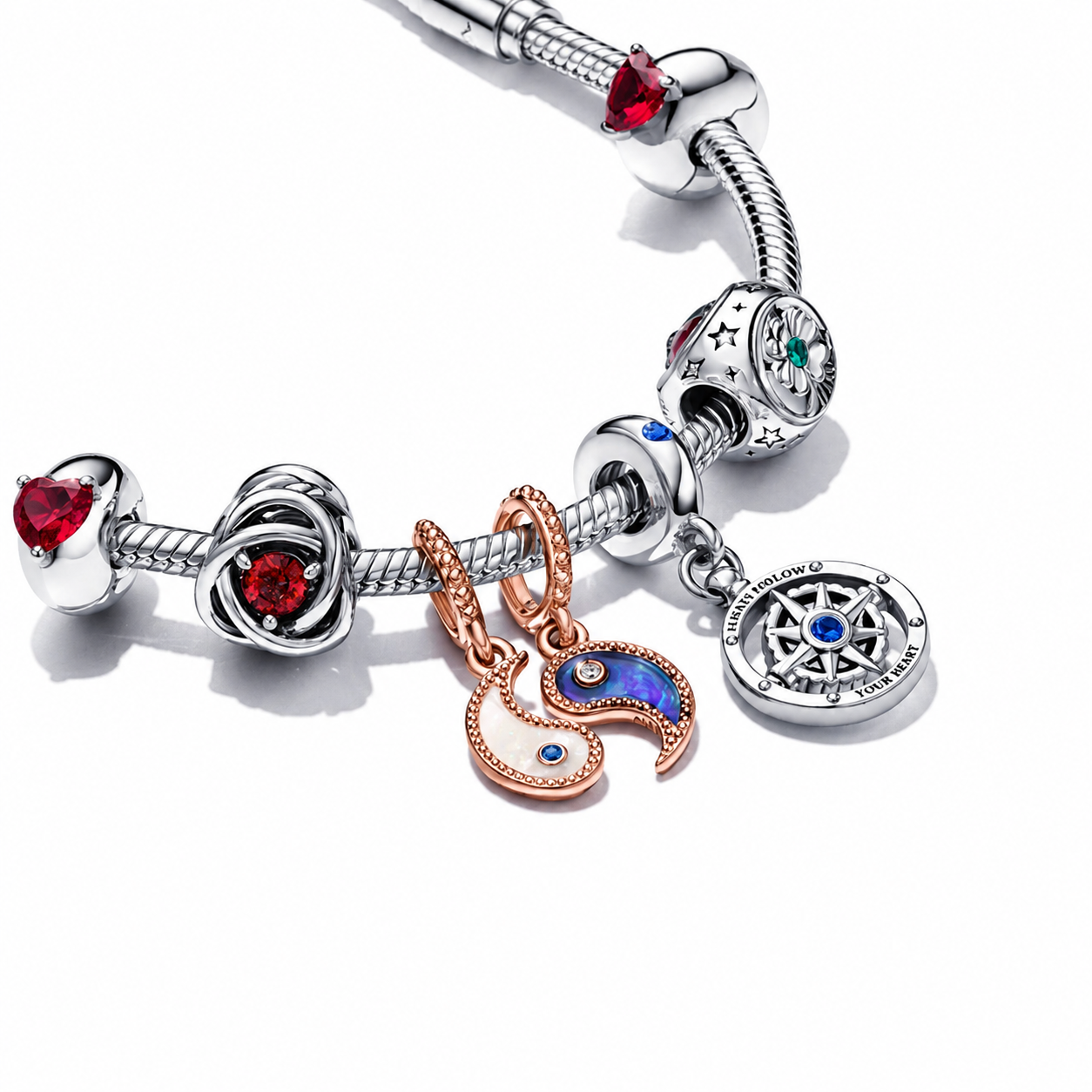 Charm August Geburtsstein Frühlingsgrüner Ewigkeitskreis Silber