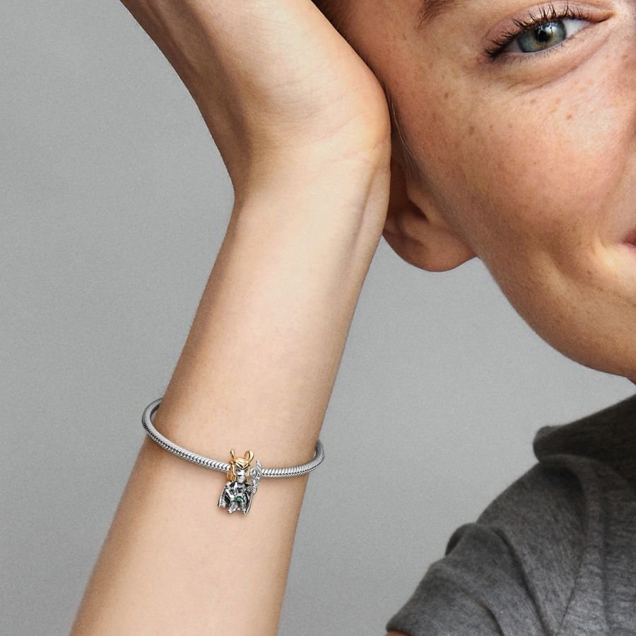 Charm Loki Grün Sterling-Silber Vergoldet