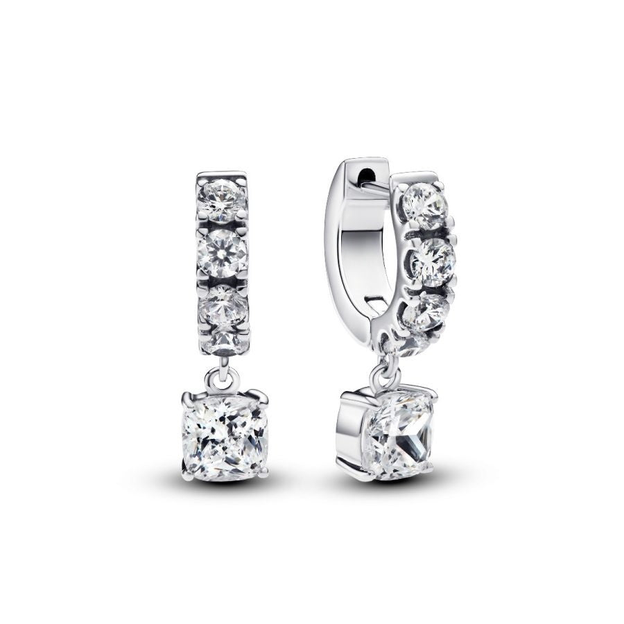 Ohrringe Creolen Pavé-Zirkonia Sterling-Silber