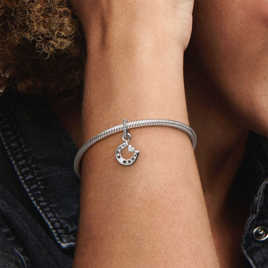 Charm-Anhänger Glückshufeisen Silber