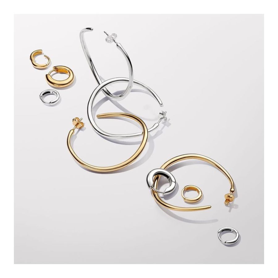 Essence Creolen Organisch Geformt Silber 42 mm