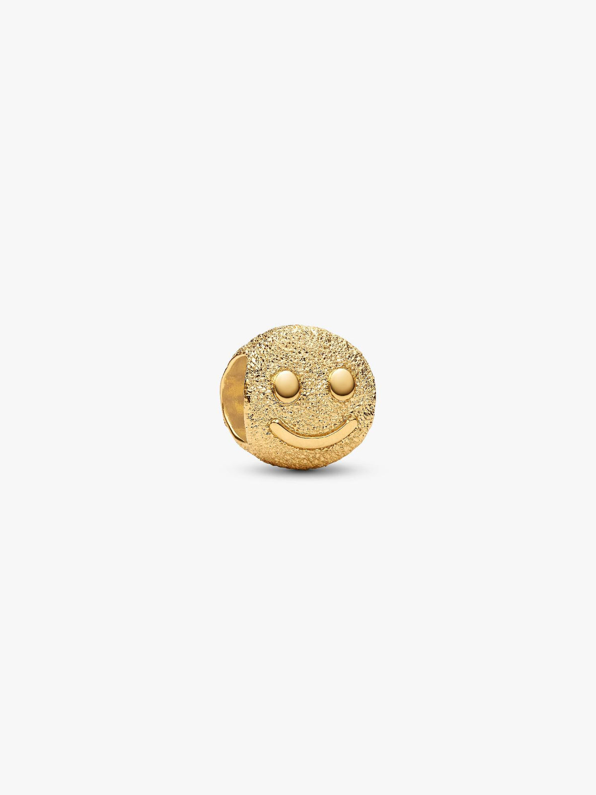 Strukturiertes Glückliches Gesicht Mini-Charm 14 Karat Vergoldung Hauptbild