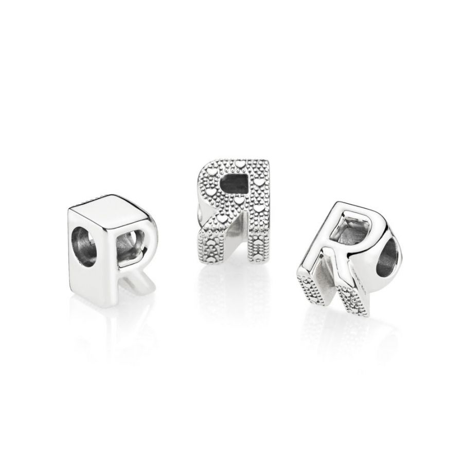 Charm Buchstabe Letter R Silber