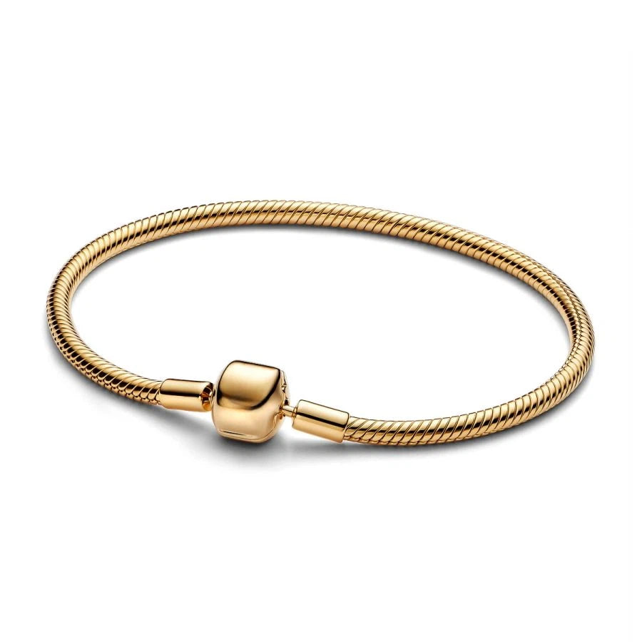 Schlangen-Gliederarmband Kugelverschluss Vergoldet