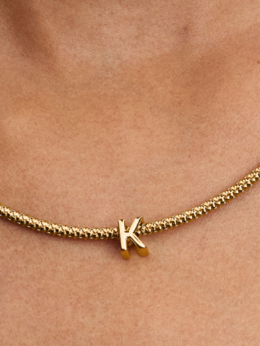 Buchstabe K Alphabet-Mini-Charm 14 Karat Vergoldung
