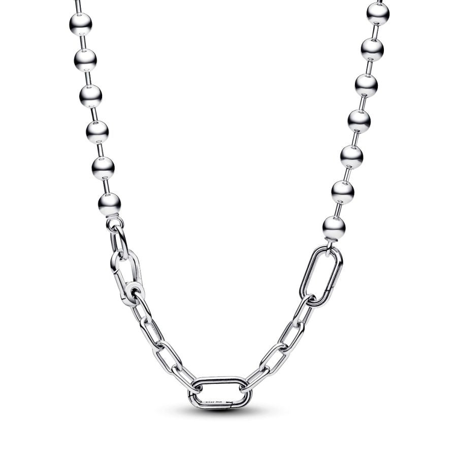 Gliederhalskette Metallperle Sterling-Silber 45 cm