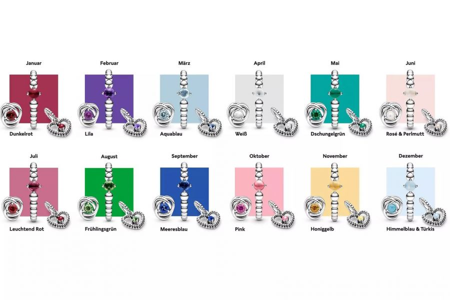 Charm Januar Geburtsstein Roter Ewigkeitskreis Sterling-Silber