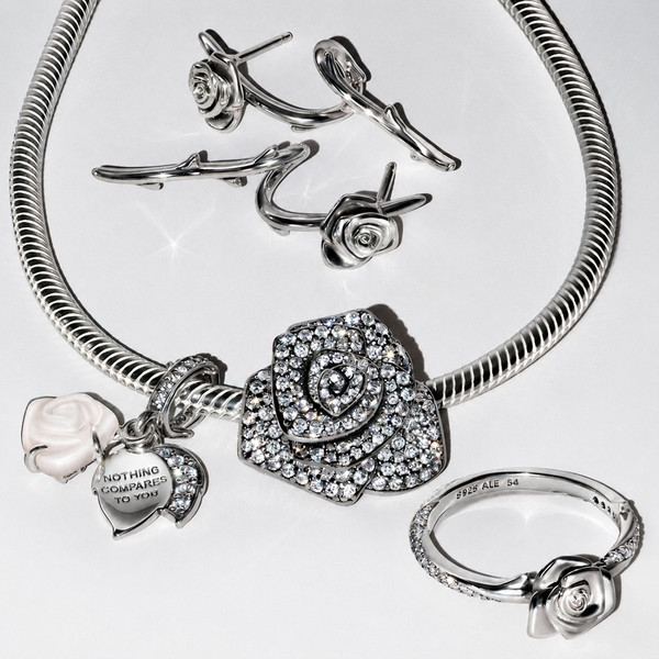Charm Zirkonia Weiss Funkelnd Rund Vergoldet
