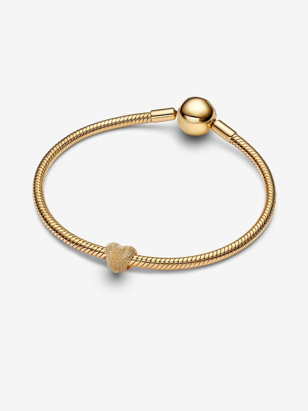 Strukturiertes Herz Mini-Charm 14 Karat Vergoldung