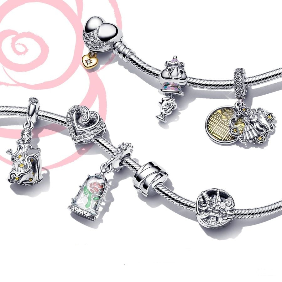 Charm-Anhänger Die Schöne & das Biest Verzauberte Rose
