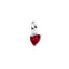 Mini-Charm-Anhänger Gebrochenes Herz Rot Sterling-Silber
