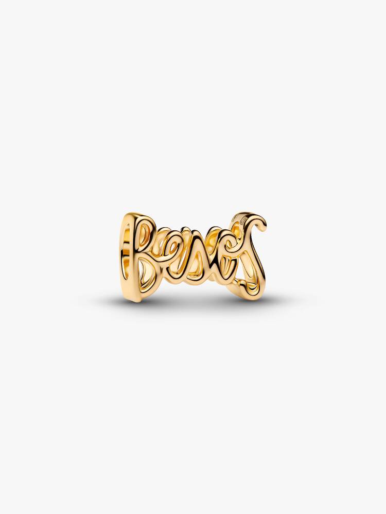 Besos Schrift Charm 14 Karat Vergoldung