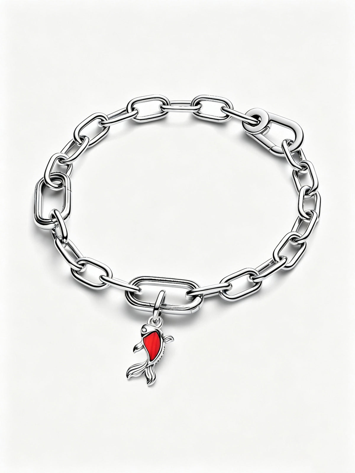 Roter Murano-Glas Koi-Fisch Mini-Charm-Anhänger Sterling-Silber